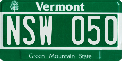 VT license plate NSW050
