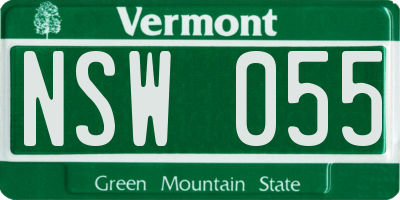 VT license plate NSW055