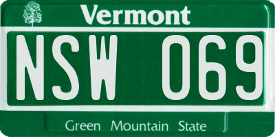 VT license plate NSW069