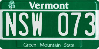 VT license plate NSW073