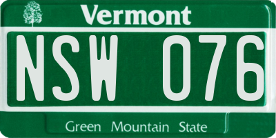VT license plate NSW076