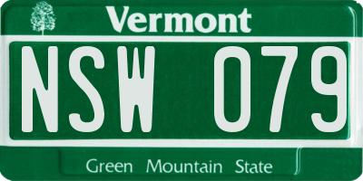 VT license plate NSW079