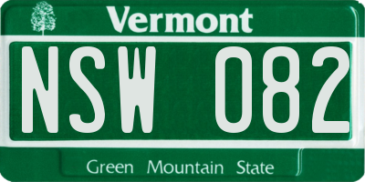 VT license plate NSW082