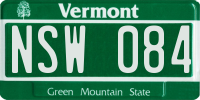 VT license plate NSW084