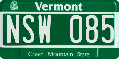 VT license plate NSW085