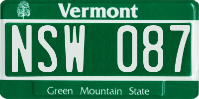 VT license plate NSW087