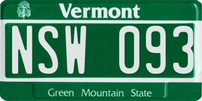 VT license plate NSW093