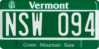 VT license plate NSW094