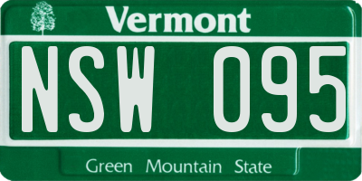 VT license plate NSW095