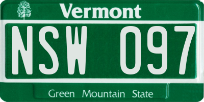 VT license plate NSW097
