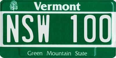 VT license plate NSW100