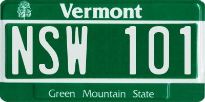 VT license plate NSW101