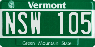VT license plate NSW105