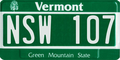 VT license plate NSW107