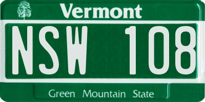 VT license plate NSW108