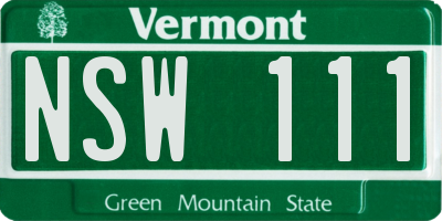 VT license plate NSW111