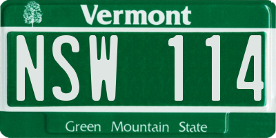 VT license plate NSW114