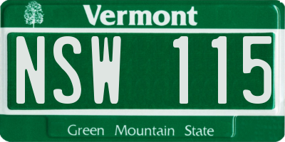 VT license plate NSW115
