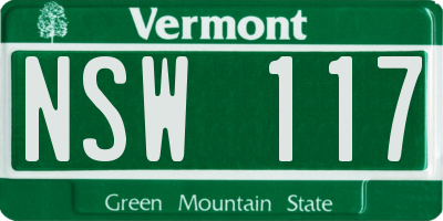 VT license plate NSW117