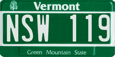 VT license plate NSW119