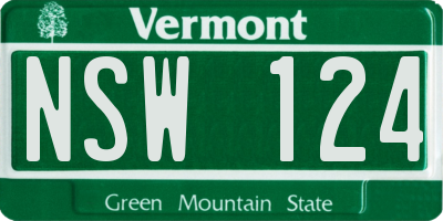 VT license plate NSW124