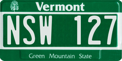 VT license plate NSW127