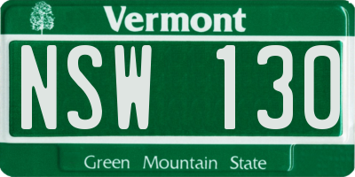 VT license plate NSW130