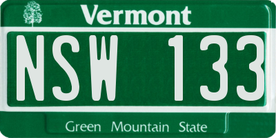 VT license plate NSW133