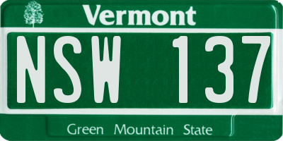 VT license plate NSW137