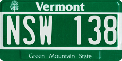 VT license plate NSW138