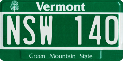 VT license plate NSW140