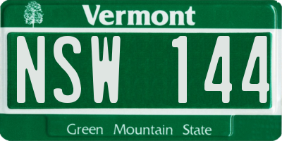 VT license plate NSW144