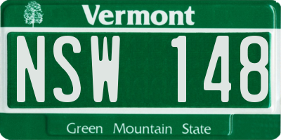 VT license plate NSW148