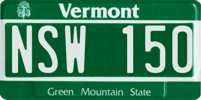VT license plate NSW150