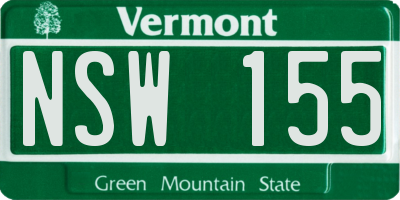 VT license plate NSW155