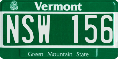 VT license plate NSW156