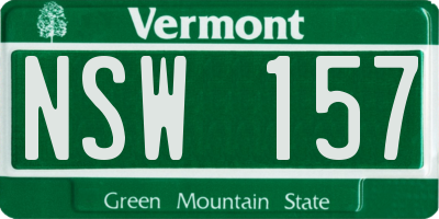 VT license plate NSW157