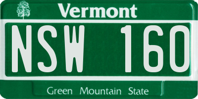 VT license plate NSW160