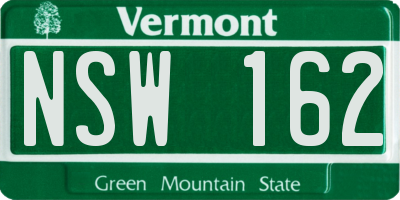 VT license plate NSW162