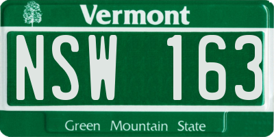VT license plate NSW163
