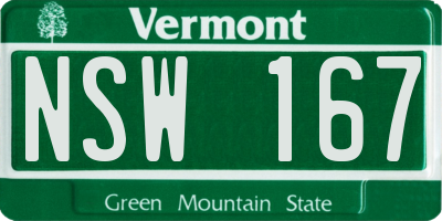 VT license plate NSW167