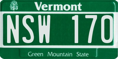 VT license plate NSW170
