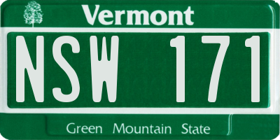 VT license plate NSW171