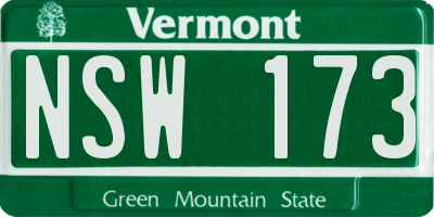 VT license plate NSW173