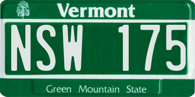 VT license plate NSW175