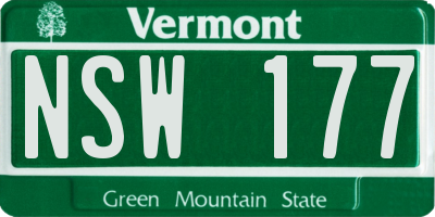 VT license plate NSW177