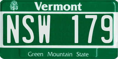 VT license plate NSW179