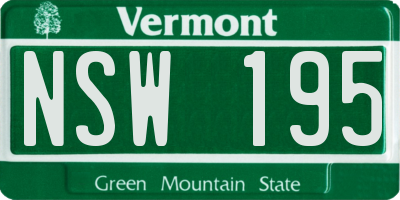 VT license plate NSW195
