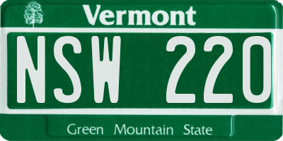 VT license plate NSW220