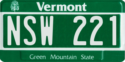 VT license plate NSW221
